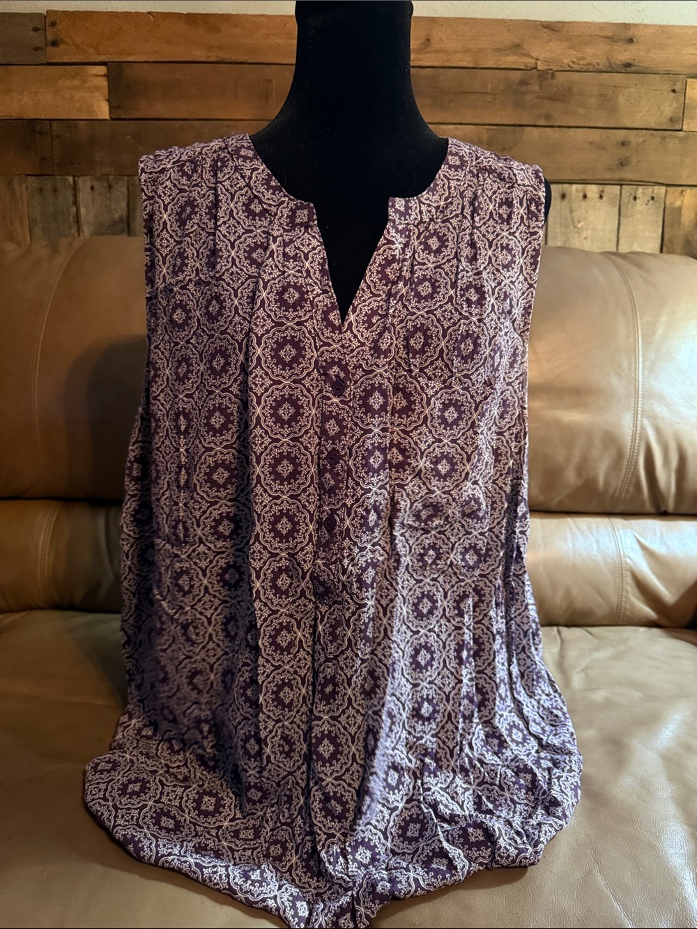Market & Spruce Purple Printed Sleeveless V-Neck Cami